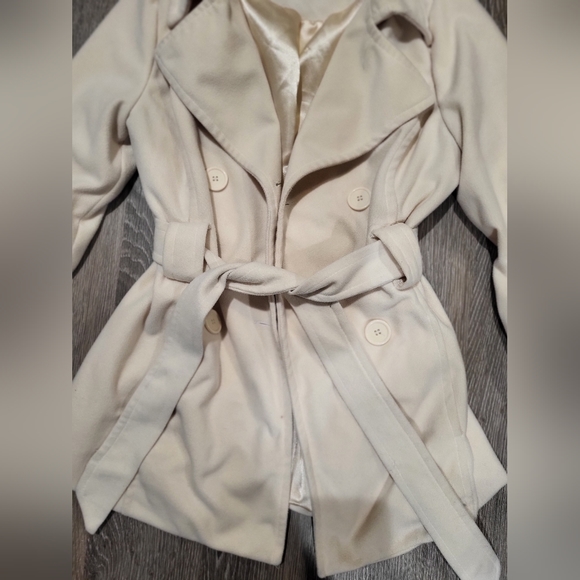 JOU JOU cream double breasted peacoat - Picture 11 of 16